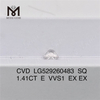 1.41CT E VVS1 다이아몬드 SQ丨Messigems CVD LG529260483에 대한 순도 igi 인증서 공개 