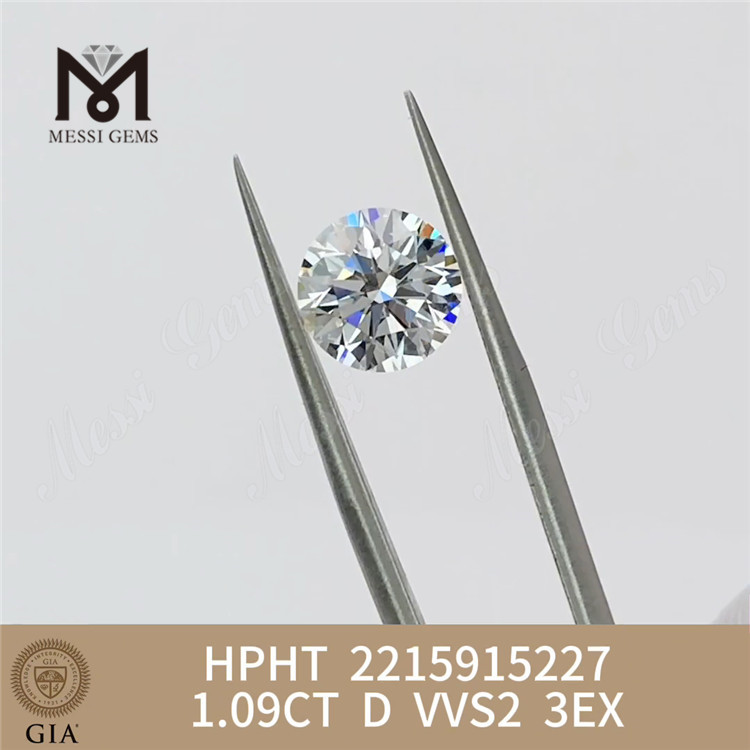 1.09CT D VVS2 3EX HPHT 실험실 배양 다이아몬드 GIA 2215915227丨Messigems 