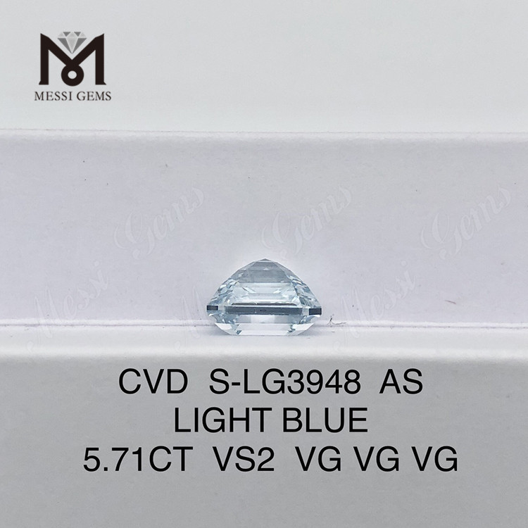 5.71CT VS2 AS LIGHT BLUE 합성 다이아몬드 판매 丨 Messigems CVD S-LG3948 