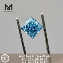 3.07CT VS1 SQ 팬시 비비드 블루 랩 다이아몬드 비용 IGI 인증 지속 가능한 스파클丨메시젬 CVD LG617411229 