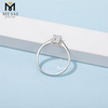 1ct 여성 솔리테어 moissanite 반지 패션 925 스털링 실버 반지