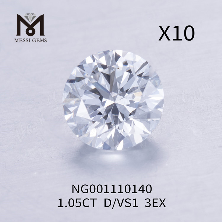 1.05ct D 라운드 VS1 EX 컷 등급 NGIC 인증 실험실 제작 다이아몬드