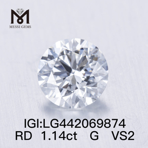 1.14캐럿 VS 랩 그로운 다이아몬드 라운드 브릴리언트 루즈 합성 다이아몬드 G IDEAL 