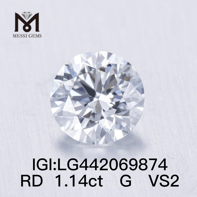 1.14캐럿 VS 랩 그로운 다이아몬드 라운드 브릴리언트 루즈 합성 다이아몬드 G IDEAL 