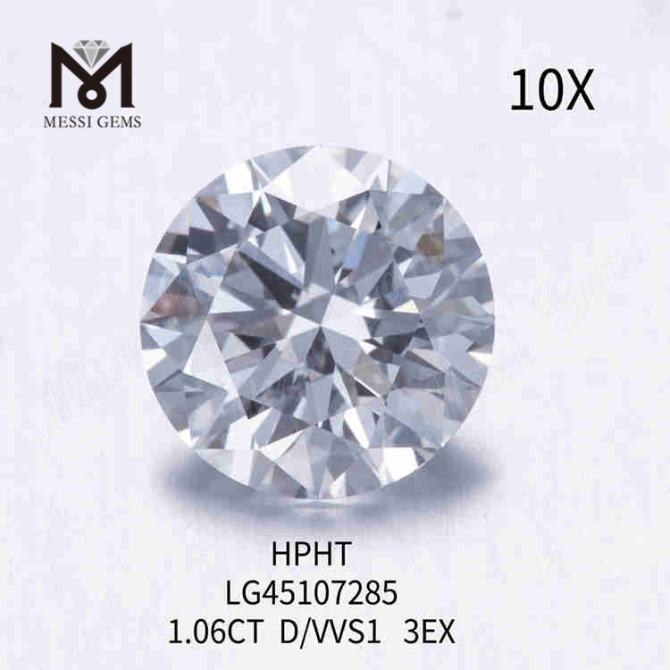 1.06ct 화이트 D/VVS1 RD 루즈 루즈 그로운 다이아몬드 3EX