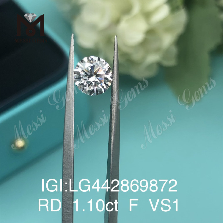 1.01캐럿 F VS1 라운드 이상적인 저렴한 실험실 제작 다이아몬드