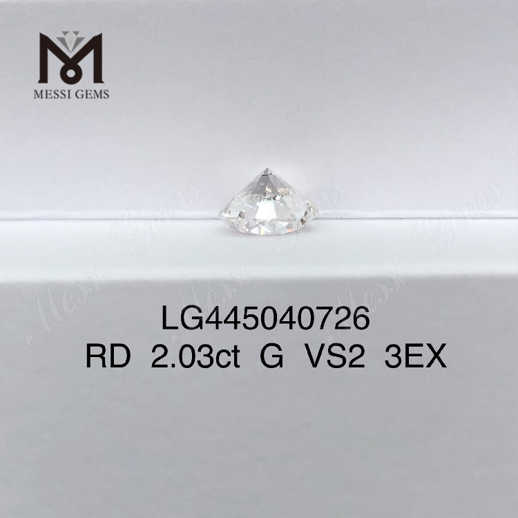 2.03캐럿 G VS2 EX 컷 라운드 랩 그로운 다이아몬드