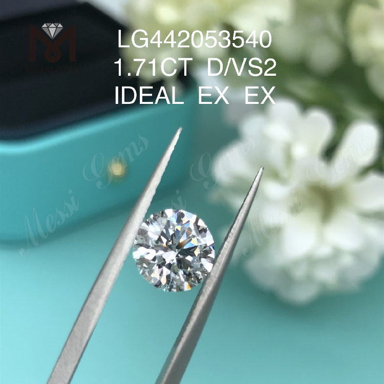 1.71캐럿 D VS2 IDEAL 라운드 컷 중국 합성 다이아몬드 판매 중