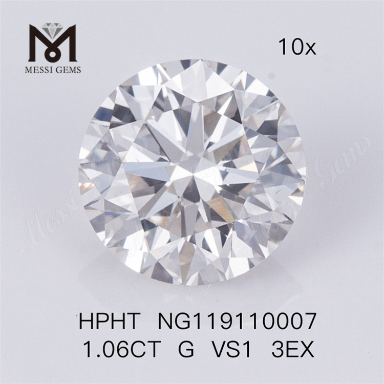 HPHT 1.06CT G VS1 3EX 랩 그로운 다이아몬드 스톤