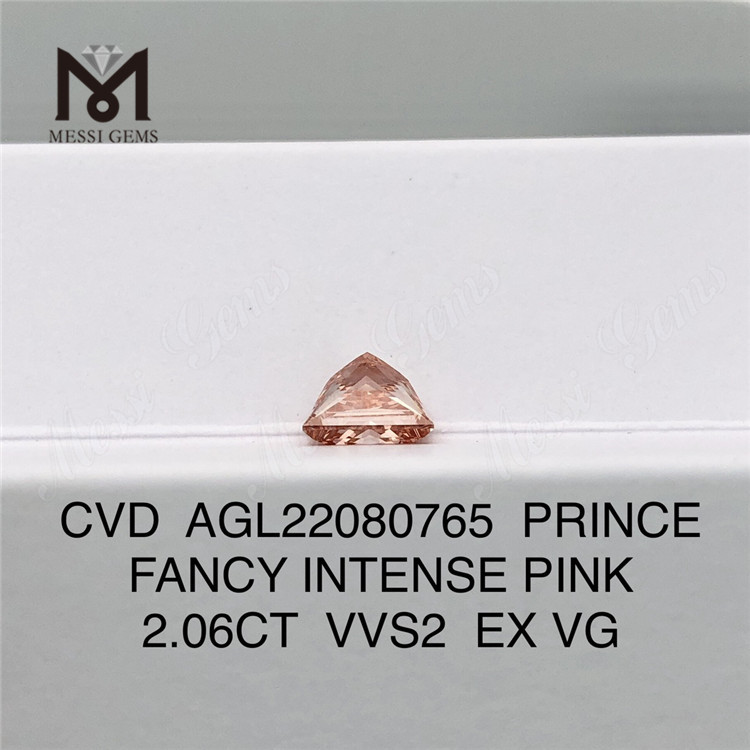 2.06CT CVD 다이아몬드 PRINCE FANCY PINK VVS2 EX VG 다이아몬드 AGL22080765 
