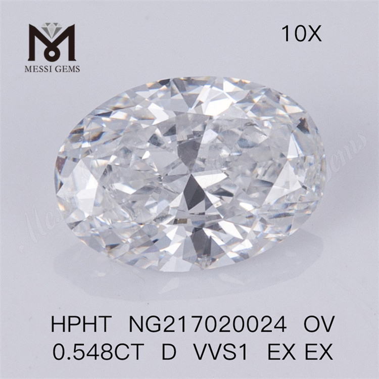 HPHT 2.502CT D SI1 3EX 타원형 랩 그로운 다이아몬드