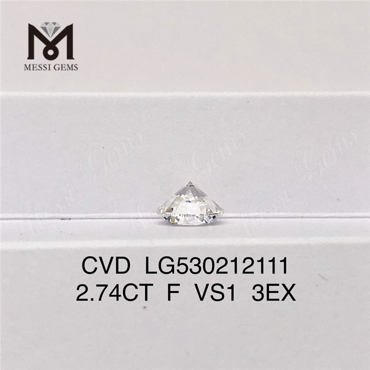 2.74CT F VS1 3EX 원형 합성 실험실에서 생산된 다이아몬드 공장 가격 