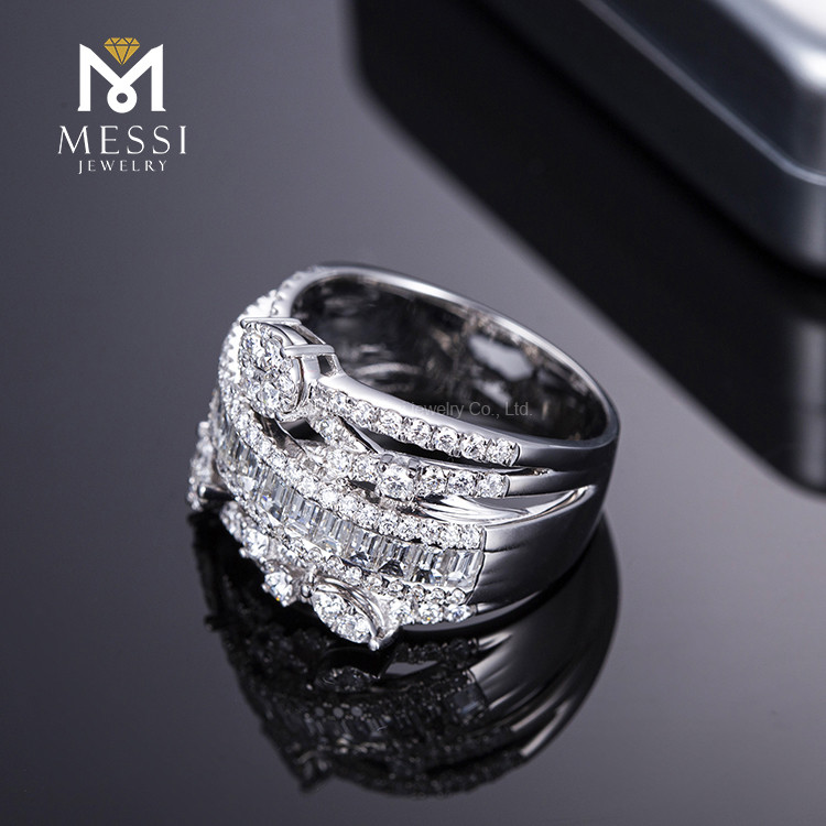 결혼 약혼을 위한 18k 금 반지 보석 천연 다이아몬드 반지