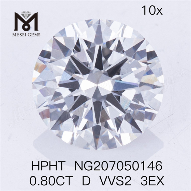 HPHT 0.80CT D VVS2 3EX 원형 인공 다이아몬드
