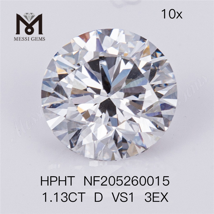 1.13ct D VS1 루즈 합성 라운드 브릴리언트 컷 HPHT 3EX 랩 그로운 다이아몬드 반지용
