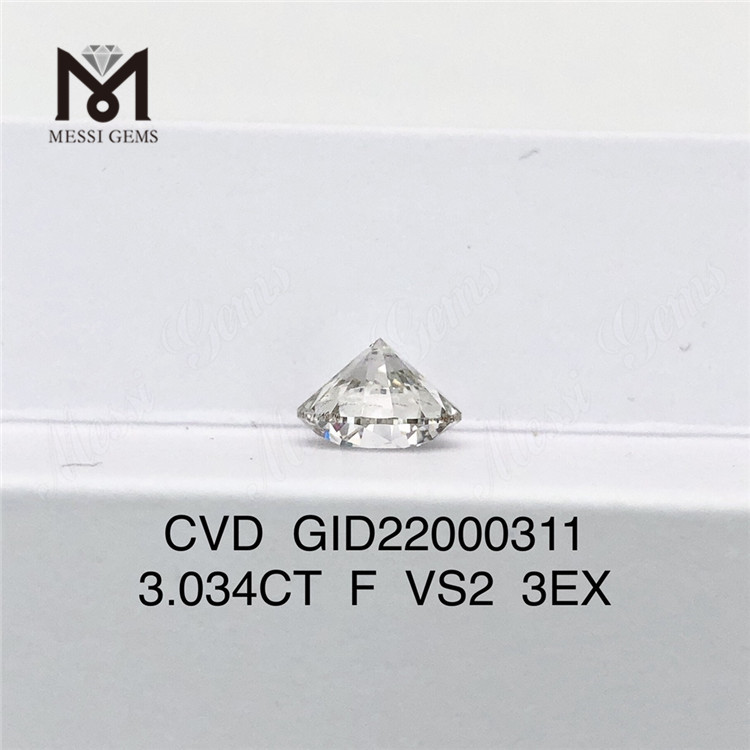  3.034CT F VS2 cvd 다이아몬드 3EX 저렴한 루스 랩 다이아몬드 도매가