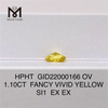 1.10CT FANCY VIVID SI1 EX EX OV 연구소에서 제작한 옐로우 다이아몬드 HPHT GID22000166