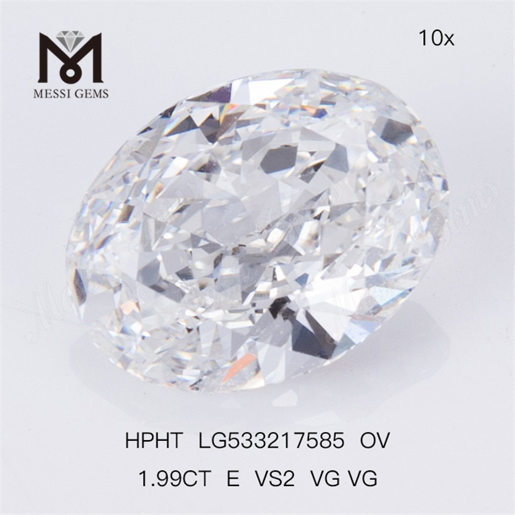 1.99CT E VS2 VG VG OVAL 랩그로운 다이아몬드 HPHT