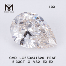 5.33CT CVD 다이아몬드 G VS2 EX EX 우수한 품질의 실험실 성장 다이아몬드 판매 중