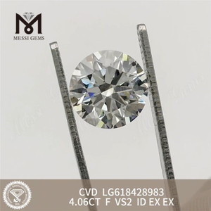  4.06CT F VS2 ID CVD 커스텀 컷 랩그로운 다이아몬드丨Messigems LG618428983