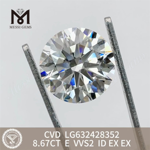 8.67CT E 채굴되지 않은 다이아몬드 제작 VVS2 ID CVD LG632428352丨Messigems 