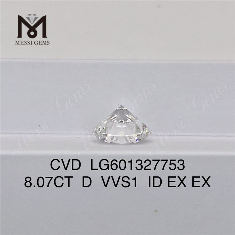 8.07CT D VVS1 ID EX EX 당사 연구소에서 직접 제작한 고품질 CVD 다이아몬드 LG601327753丨Messigems