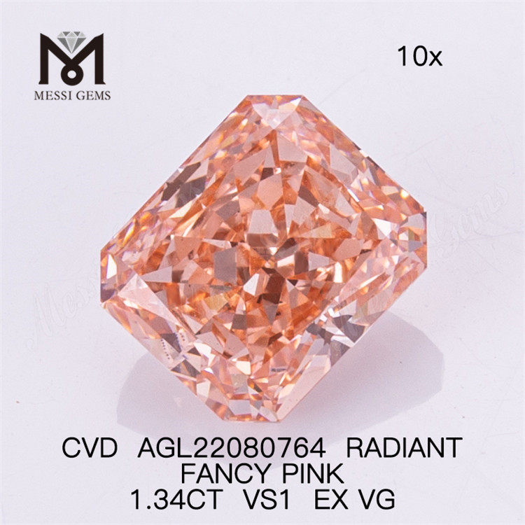 1.34ct 도매 랩 다이아몬드 핑크 RADIANT FANCY PINK VS1 EX VG CVD AGL22080764