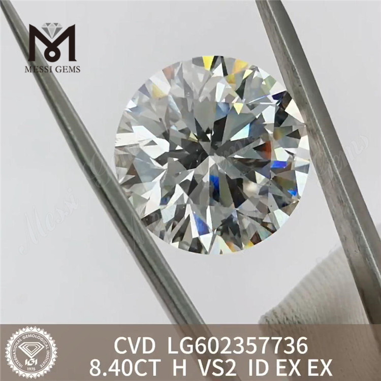 8.40CT H VS2 ID EX EX Cvd 합성 다이아몬드 LG602357736 Sparkle丨Messigems 할인
