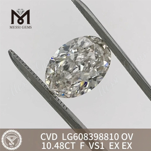 10.48CT OV F VS1 랩그로운 다이아몬드 루즈 스톤丨 메시지젬 LG608398810 