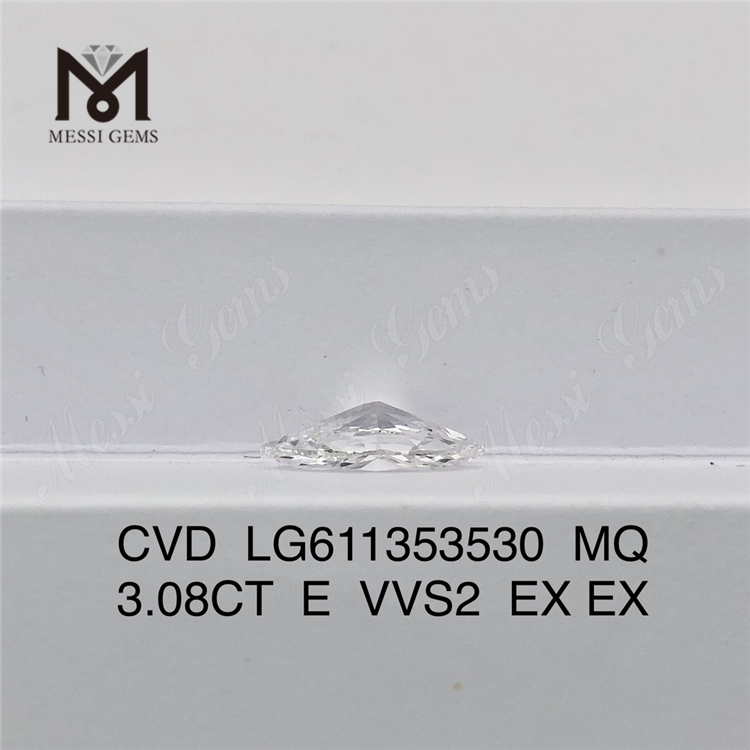 3.08캐럿 랩 다이아몬드 E VVS2 MQ CVD IGI 인증 Sparkle丨Messigems LG611353530