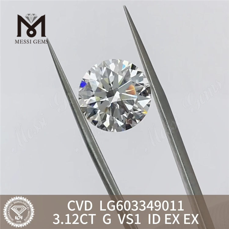 3.12CT G VS1 ID 3ct cvd 성장 다이아몬드 LG603349011 광학 우수丨Messigems 