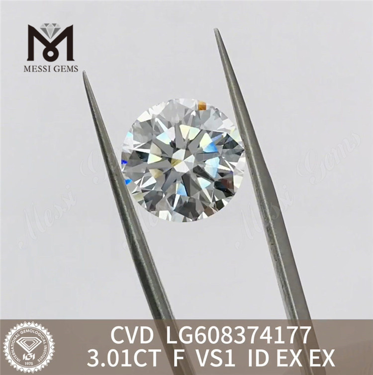 3.01CT F VS1 3ct cvd 다이아몬드 Stunning Beauty 판매용丨Messigems LG608374177 
