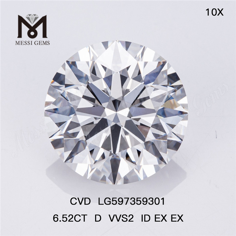 6.52CT D VVS2 ID EX EX CVD 실험실 배양 다이아몬드 대량 구매 소스 LG597359301丨Messigems