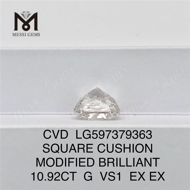10.92CT G VS1 EX EX 스퀘어 쿠션 실험실 다이아몬드 CVD LG597379363 丨Messigems