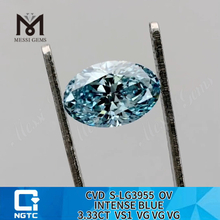 3.33CT VS1 INTENSE BLUE 랩 오벌 다이아몬드 Purity and Perfection丨 메시지젬 CVD S-LG3955