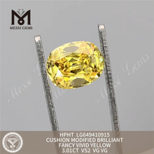 3.01ct 쿠션 팬시 생생한 노란색 vs2 남자 제작 diamons hpht lg649410915 