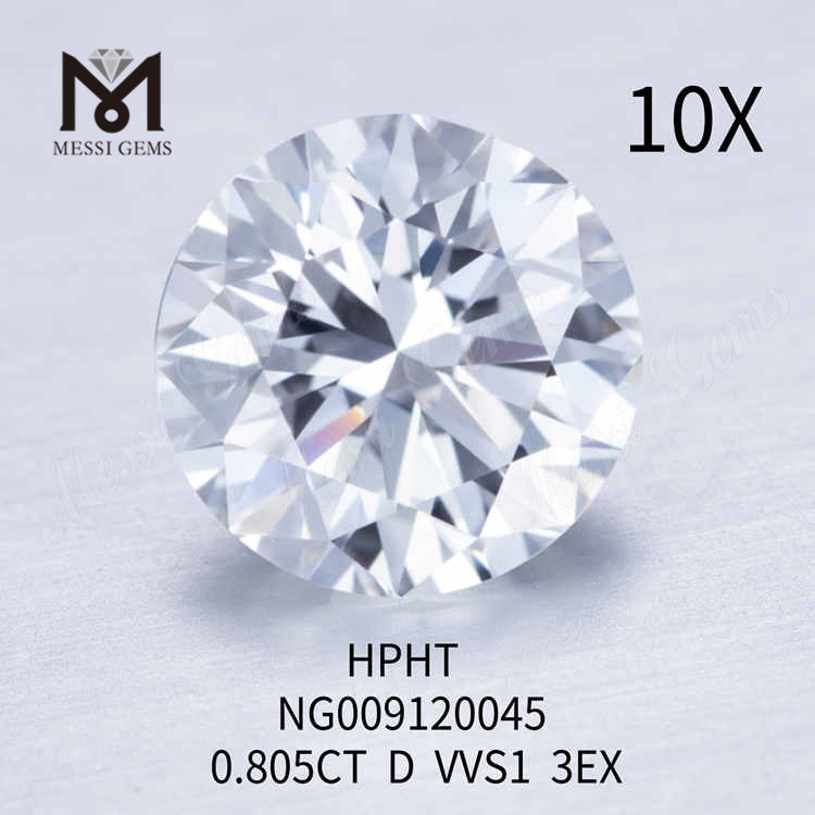 0.805CT 라운드 D VVS2 3EX 루즈 랩그로운 다이아몬드 