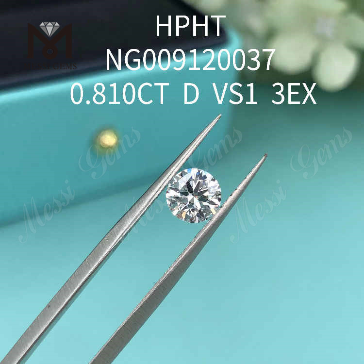 0.810CT D VS1 흰색 원형 루즈 랩 제작 다이아몬드 3EX