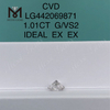 1.01캐럿 G VS2 라운드 훌륭하고 이상적인 실험실 제작 다이아몬드