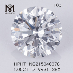 HPHT 1.00CT D VVS1 라운드 3EX 브릴리언트 랩 다이아몬드