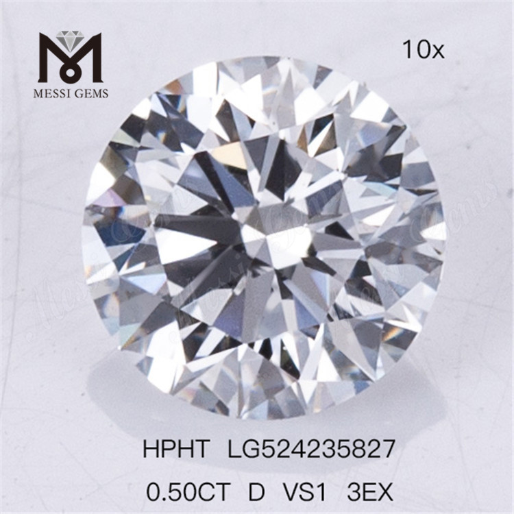 0.5Ct D VS1 3EX Lab HPHT 라운드 랩 그로운 다이아몬드