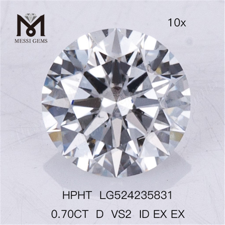 0.7CT HPHT 인공 다이아몬드 D VS2 ID EX EX 랩 다이아몬드 