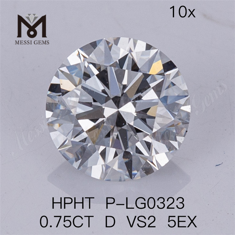 0.75CT HPHT 인공 다이아몬드 D VS2 5EX 랩 다이아몬드 