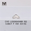 5.06CT F VS1 EX VG CVD SQ 랩 그로운 다이아몬드 5캐럿 고품질 