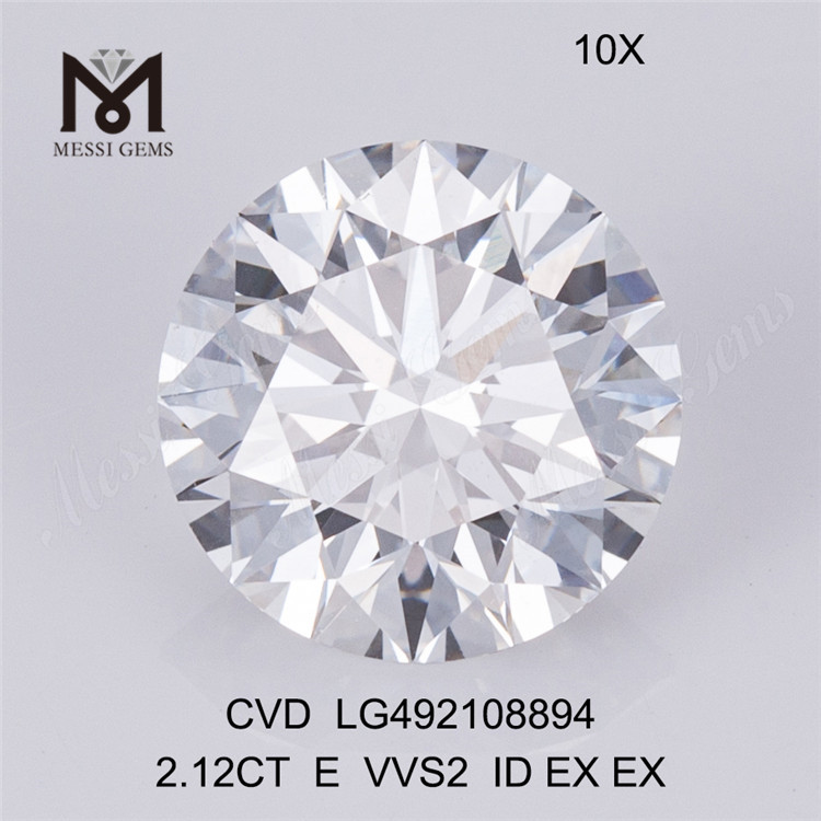 2.12CT E VVS cvd 다이아몬드 라운드 2ct 루즈 랩 다이아몬드 판매 중