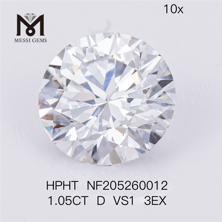 1.05Ct 라운드 컷 D VS1 3EX 합성 랩 다이아몬드 HPHT