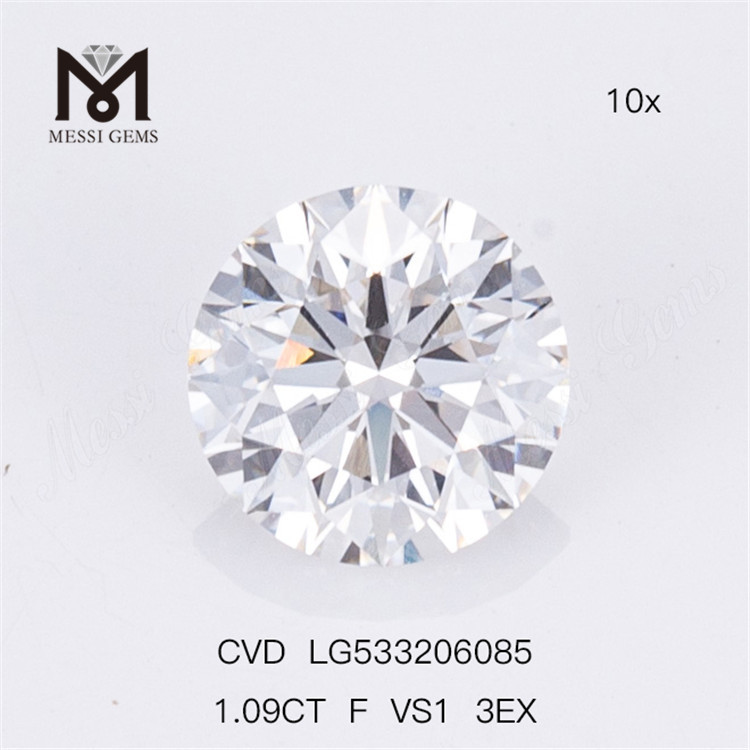 1.09CT 라운드 맨 메이드 다이아몬드 D VVS1 3EX Cvd 다이아몬드 도매