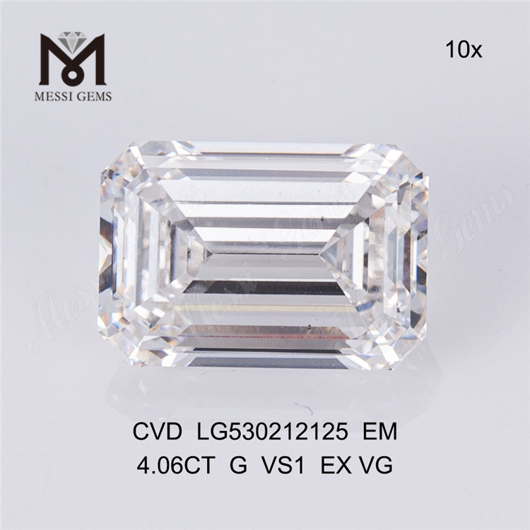 4.06ct G cvd 다이아몬드 VS1 에메랄드 컷 랩그로운 다이아몬드 판매 중