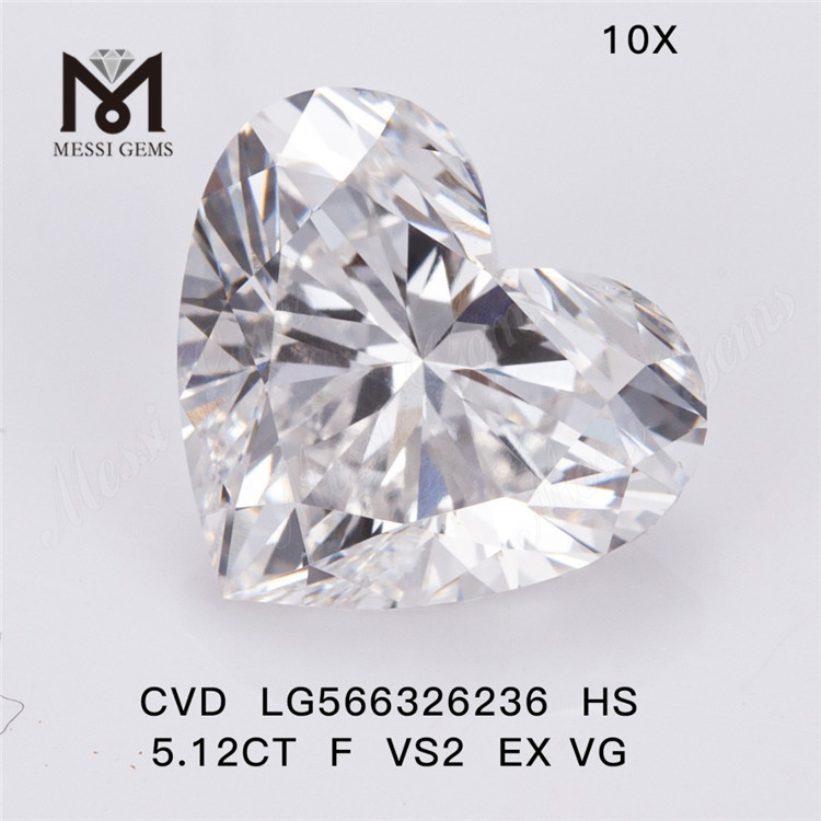 5.12CT F VS2 EX VG HS 랩 다이아몬드 CVD LG566326236 