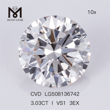 3.03ct I VS1 3EX 원형 루즈 랩 제작 3캐럿 다이아몬드 공장 가격 